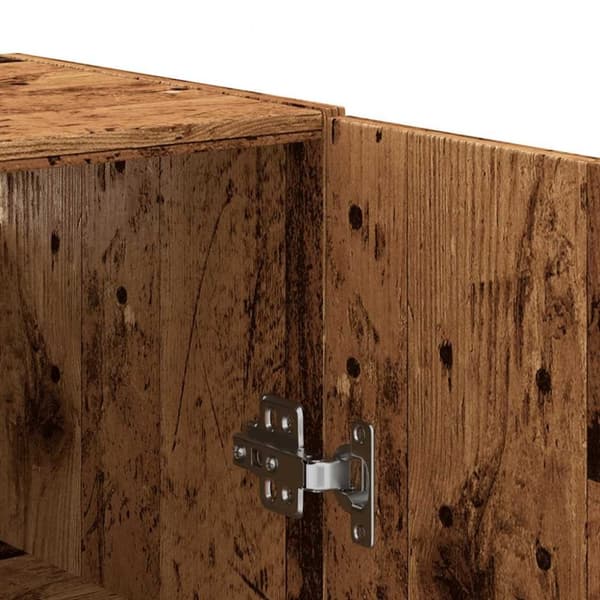 vidaXL Veggmontert skap gammelt tre 69,5x34x90 cm
