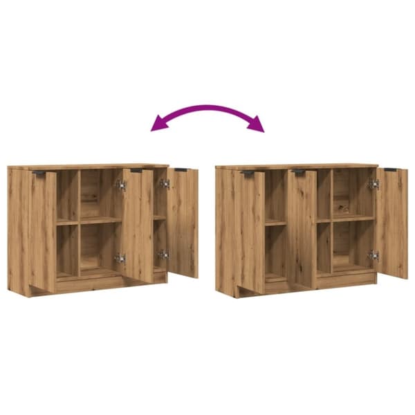 vidaXL Skjenk artisan eik 90,5x30x70 cm konstruert tre