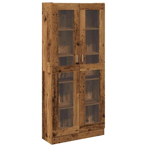 vidaXL højskab 82,5x30,5x185 cm konstrueret træ antikt træ