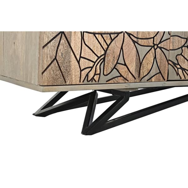 Skänk DKD Home Decor Naturell Grå Metall Mangoträ (177 x 45 x 74 cm)