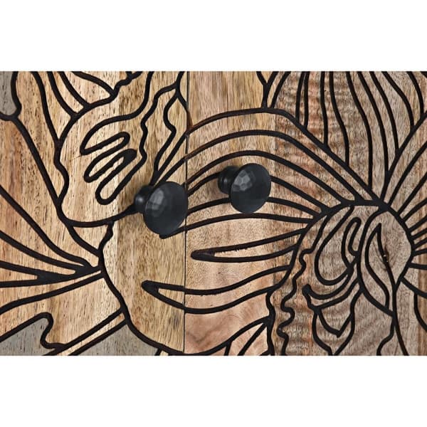 Skänk DKD Home Decor Naturell Grå Metall Mangoträ (177 x 45 x 74 cm)