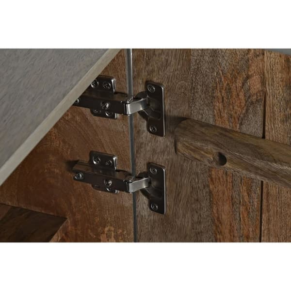 Skänk DKD Home Decor Naturell Grå Metall Mangoträ (177 x 45 x 74 cm)