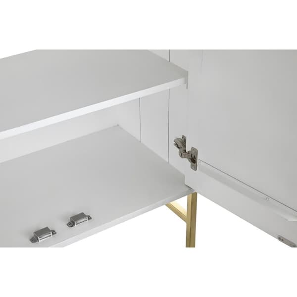 Skänk DKD Home Decor Romb Vit Mässing Mangoträ (157 x 43 x 84 cm)