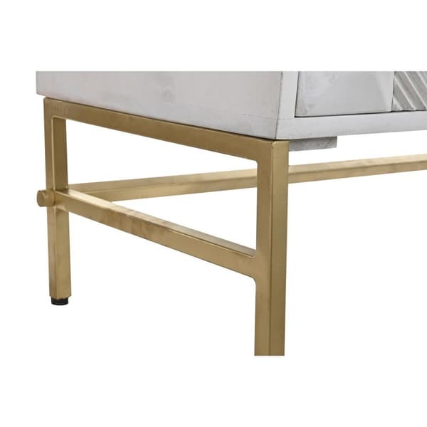Skänk DKD Home Decor Romb Vit Mässing Mangoträ (157 x 43 x 84 cm)