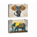Miniatyrbild 1 av 2: Dekorationslåda DKD Home Decor Multicolour Turkos Trä MDF Elefant Indier Räknare (2 antal)