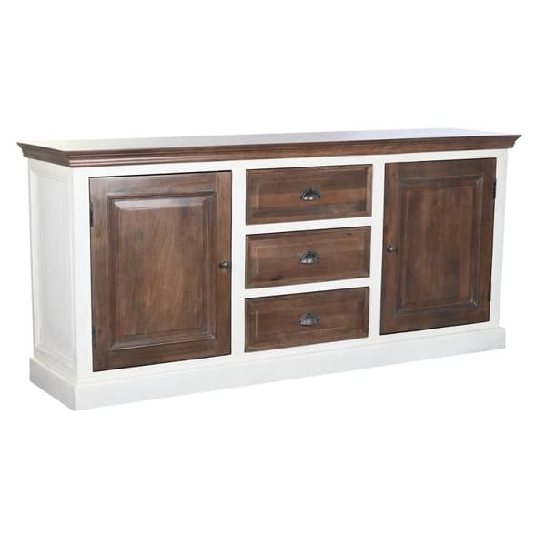 Skänk DKD Home Decor Vit Mörkbrun Mangoträ (180 x 46 x 83 cm)