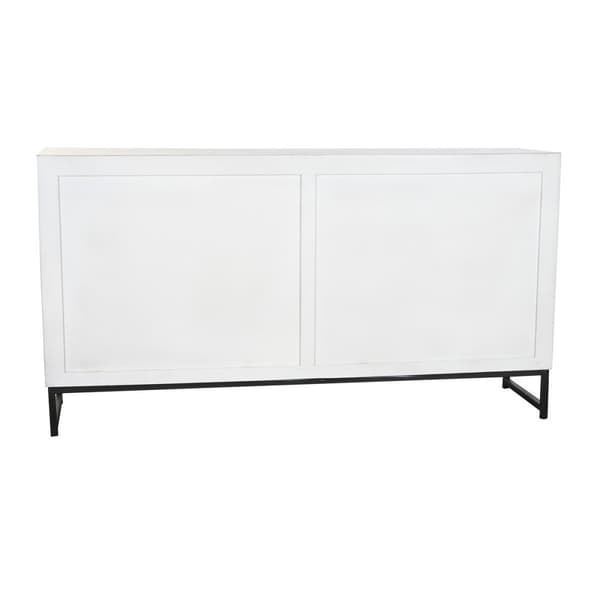 Skänk DKD Home Decor Keramik Grå Vit Mangoträ (150 x 38 x 80 cm)