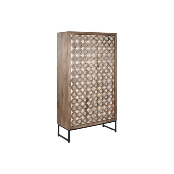 Skåp Home ESPRIT Brun Svart Silvrig 90 x 38 x 170 cm