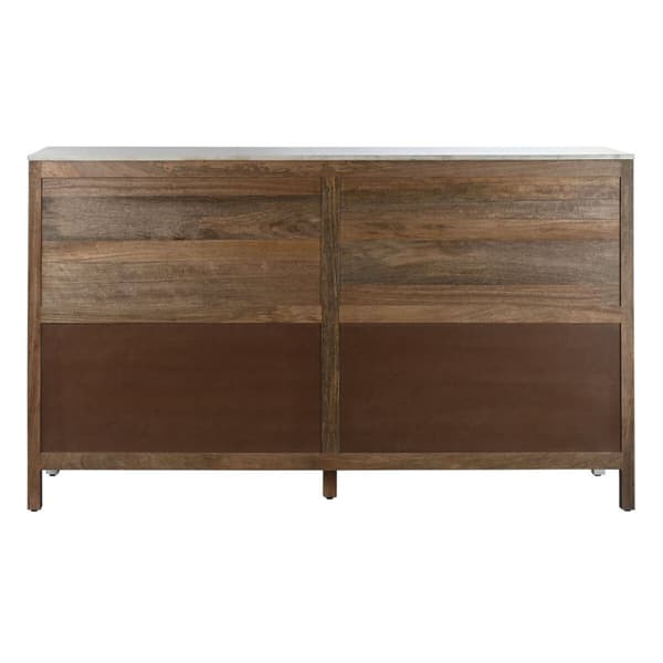 Skänk Home ESPRIT Vit Glas Mangoträ 175 x 45,2 x 105 cm