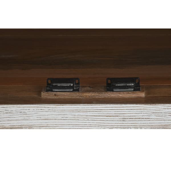 Skänk Home ESPRIT Vit Glas Mangoträ 175 x 45,2 x 105 cm