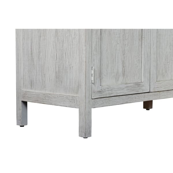 Skänk Home ESPRIT Vit Glas Mangoträ 175 x 45,2 x 105 cm