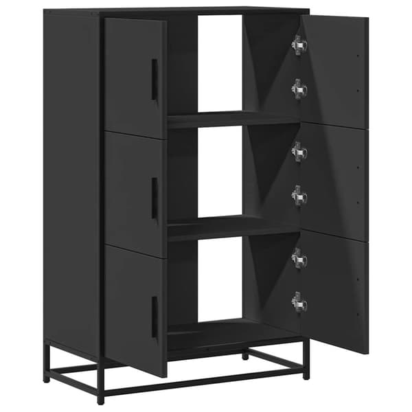 vidaXL skab 68x35x106,5 cm konstrueret træ og metal sort