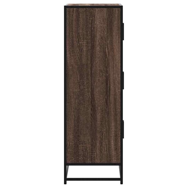 vidaXL skab 68x35x106,5 cm konstrueret træ og metal brun egetræsfarve