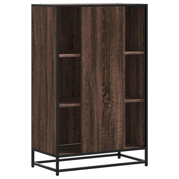 vidaXL skab 68x35x106,5 cm konstrueret træ og metal brun egetræsfarve