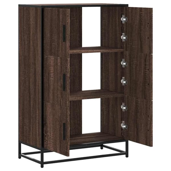 vidaXL skab 68x35x106,5 cm konstrueret træ og metal brun egetræsfarve