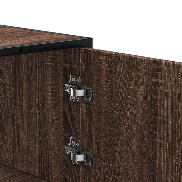 vidaXL skab 68x35x106,5 cm konstrueret træ og metal brun egetræsfarve