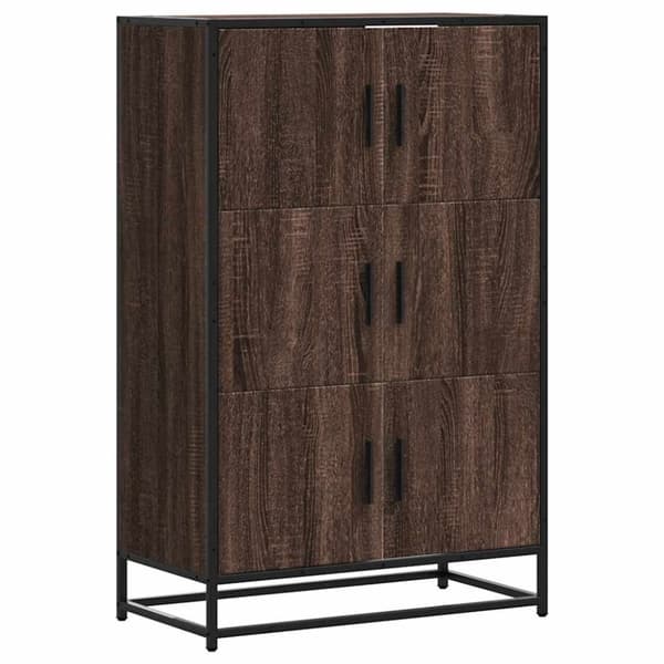 vidaXL skab 68x35x106,5 cm konstrueret træ og metal brun egetræsfarve
