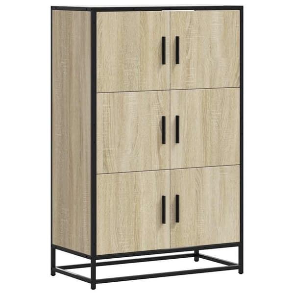 vidaXL skab 68x35x106,5 cm konstrueret træ og metal sonoma-eg