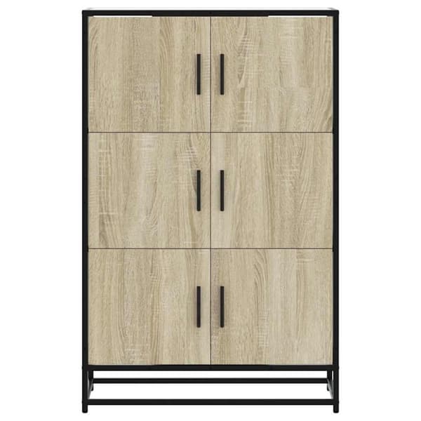 vidaXL skab 68x35x106,5 cm konstrueret træ og metal sonoma-eg