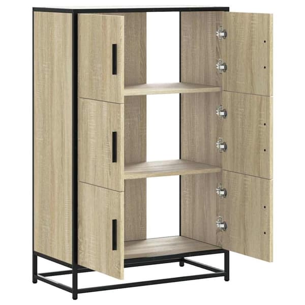 vidaXL skab 68x35x106,5 cm konstrueret træ og metal sonoma-eg