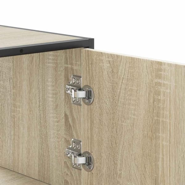 vidaXL skab 68x35x106,5 cm konstrueret træ og metal sonoma-eg