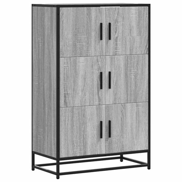 vidaXL skab 68x35x106,5 cm konstrueret træ og metal grå sonoma-eg