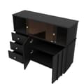 Miniatyrbild 5 av 8: Modernt sideboard - 3 lådor, 2 hyllor och glasvägg - MDF - Svart