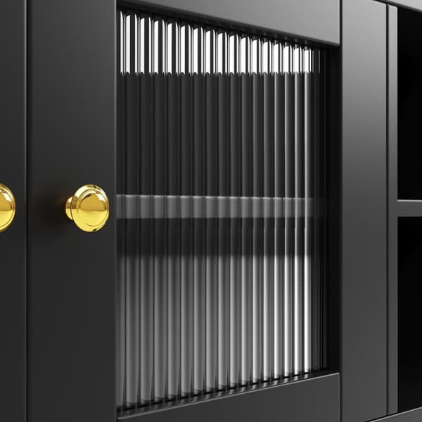 Moderni korkea senkki - MDF - Monitasoinen säilytystila - musta