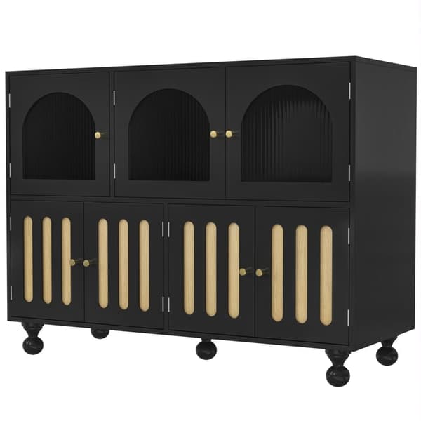 Modern Skænk - 4 rum - MDF - Sort
