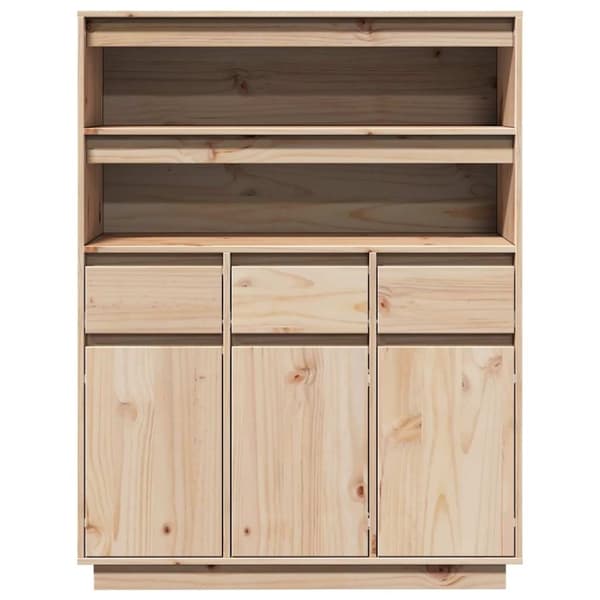 vidaXL højskab 89x34x116,5 cm massivt fyrretræ