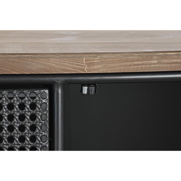 Skænk DKD Home Decor 145,5 x 45 x 76 cm Gran Sort Metal Brun