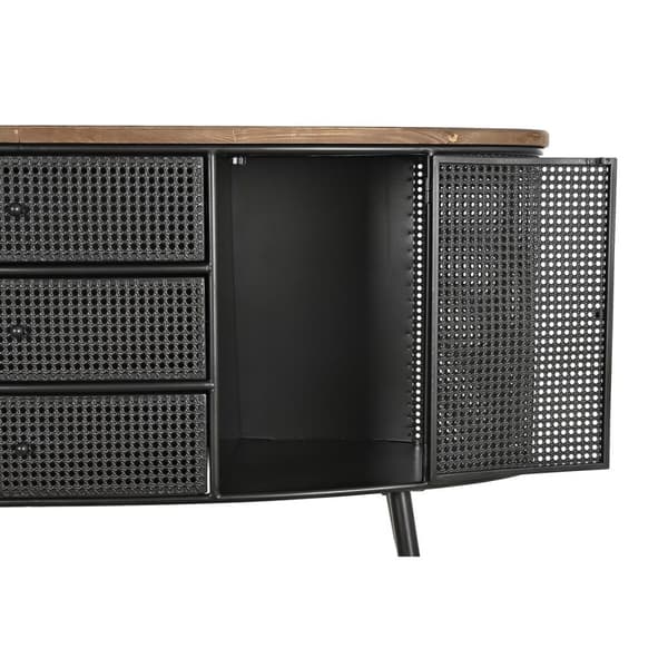 Skænk DKD Home Decor 145,5 x 45 x 76 cm Gran Sort Metal Brun