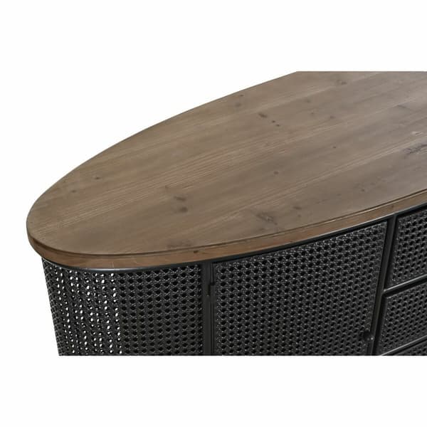 Skænk DKD Home Decor 145,5 x 45 x 76 cm Gran Sort Metal Brun