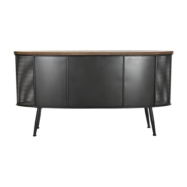 Skænk DKD Home Decor 145,5 x 45 x 76 cm Gran Sort Metal Brun