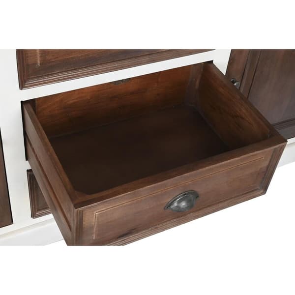 Skænk DKD Home Decor Hvid Mørkebrun Mangotræ (180 x 46 x 83 cm)