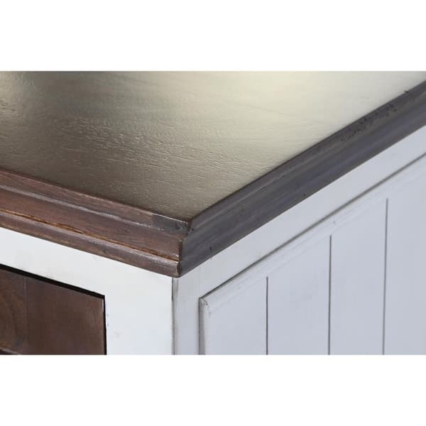 Skænk DKD Home Decor Hvid Mørkebrun Mangotræ (180 x 46 x 83 cm)