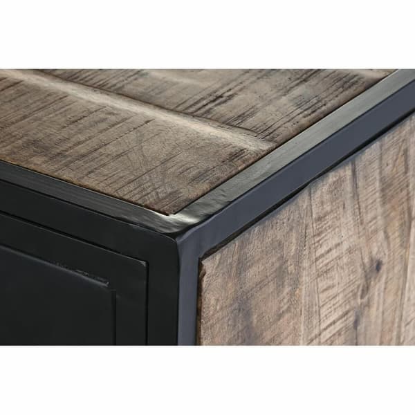 Sivupöytä DKD Home Decor Ruskea Musta Metalli Mangopuu (160 x 40 x 90 cm)