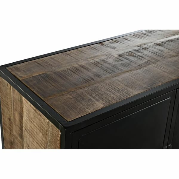 Sivupöytä DKD Home Decor Ruskea Musta Metalli Mangopuu (160 x 40 x 90 cm)