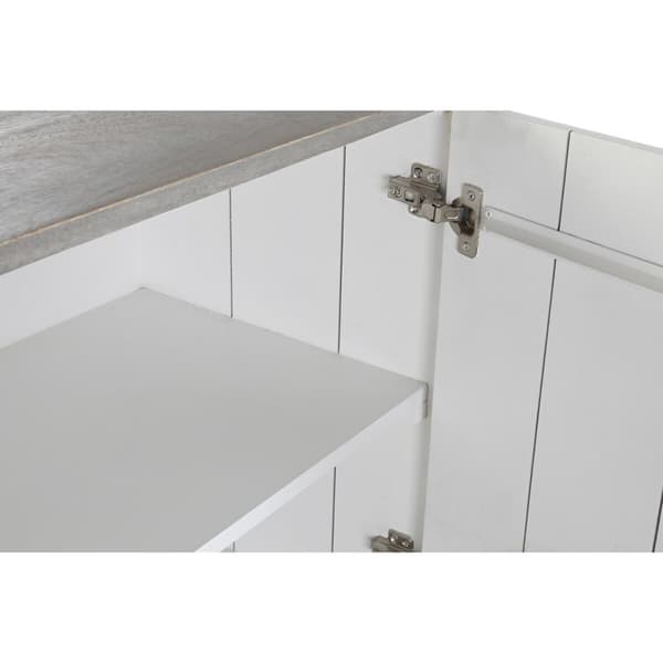 Sivupöytä DKD Home Decor Harmaa Kullattu Metalli Valkoinen Mangopuu (152 x 43 x 84 cm)