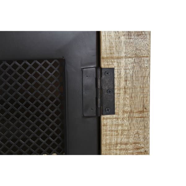 Sivupöytä DKD Home Decor Musta Harmaa Metalli Tummanruskea Mangopuu (150 x 43 x 90 cm)