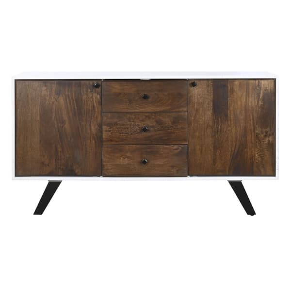 Sivupöytä DKD Home Decor Valkoinen Tummanruskea Mangopuu 150 x 40 x 80 cm