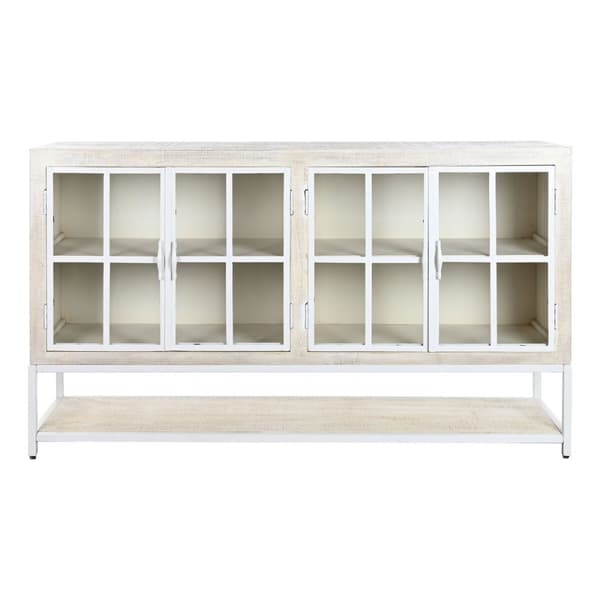 Sivupöytä DKD Home Decor 170 x 45 x 100 cm Metalli Valkoinen Mangopuu