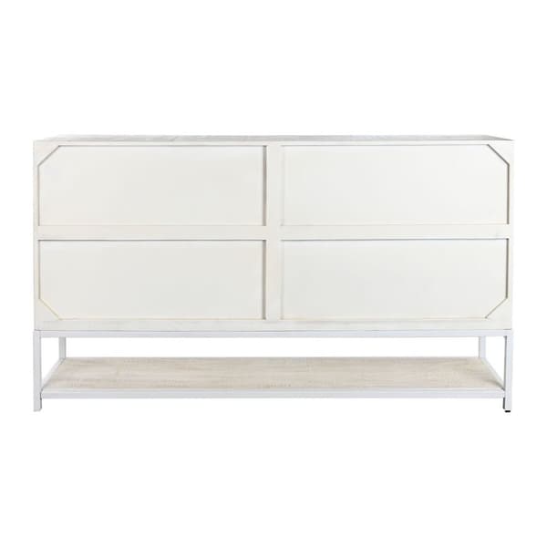 Sivupöytä DKD Home Decor 170 x 45 x 100 cm Metalli Valkoinen Mangopuu