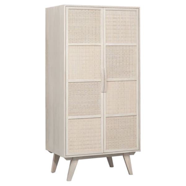 Skænk Home ESPRIT Hvid Spanskrør Mangotræ 87 x 55 x 178 cm