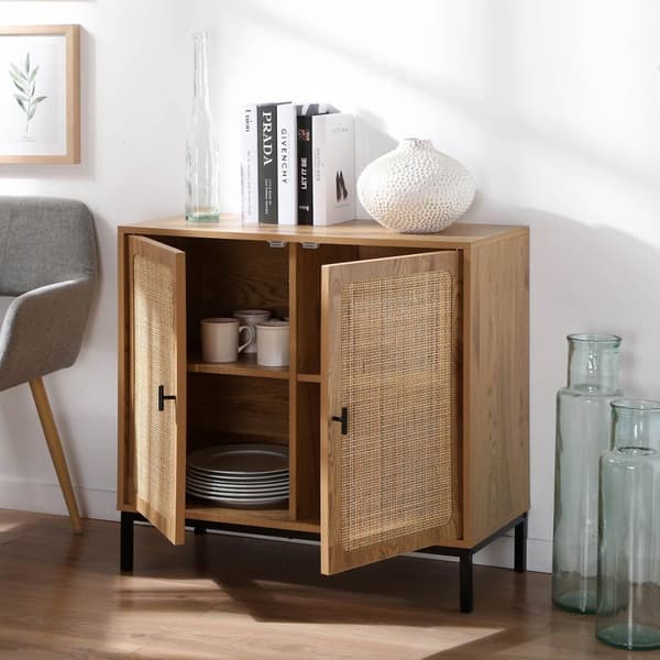 Sideboard 2 Dörrar i Naturrotting L80 cm - JAYA