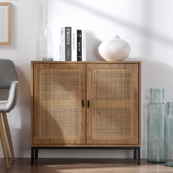 Sideboard 2 Dörrar i Naturrotting L80 cm - JAYA
