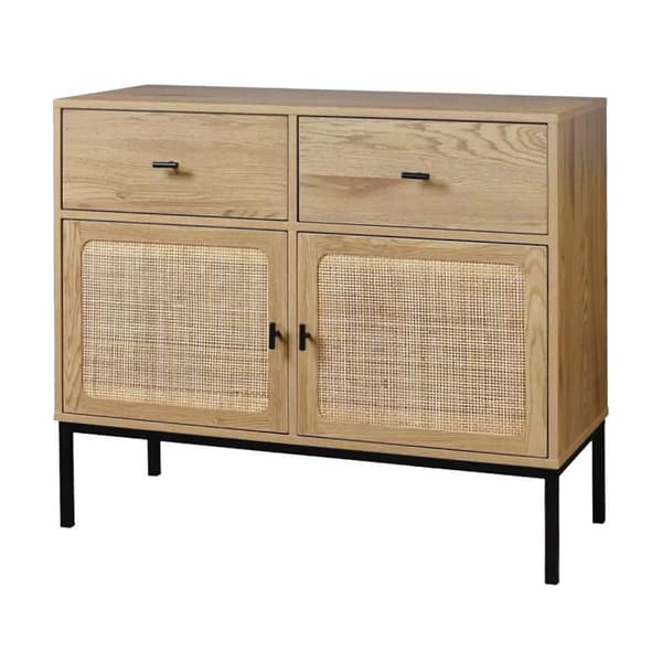Sideboard 2 Dörrar 2 Lådor med Rotting Canework L90cm - JAYA