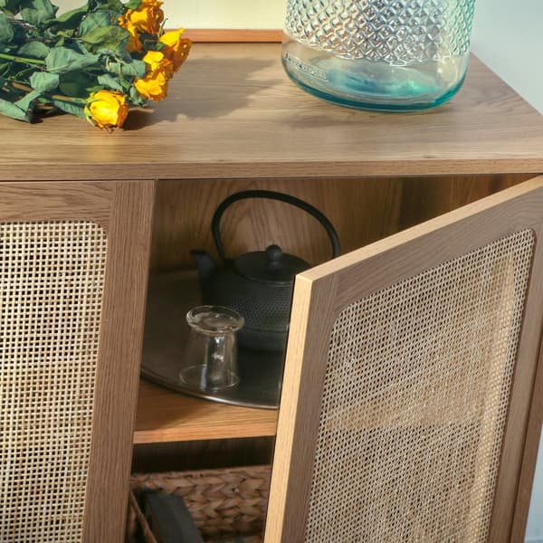 Sideboard 3 Dörrar Cannage Rotting L120 cm - JAYA