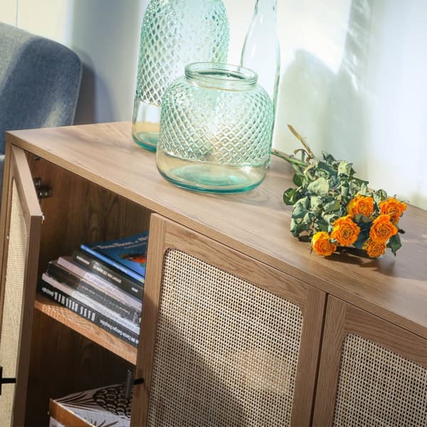 Sideboard 3 Dörrar Cannage Rotting L120 cm - JAYA
