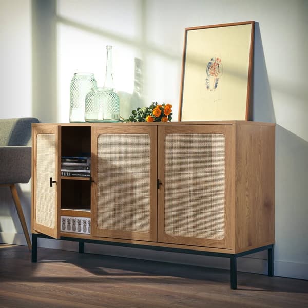 Sideboard 3 Dörrar Cannage Rotting L120 cm - JAYA